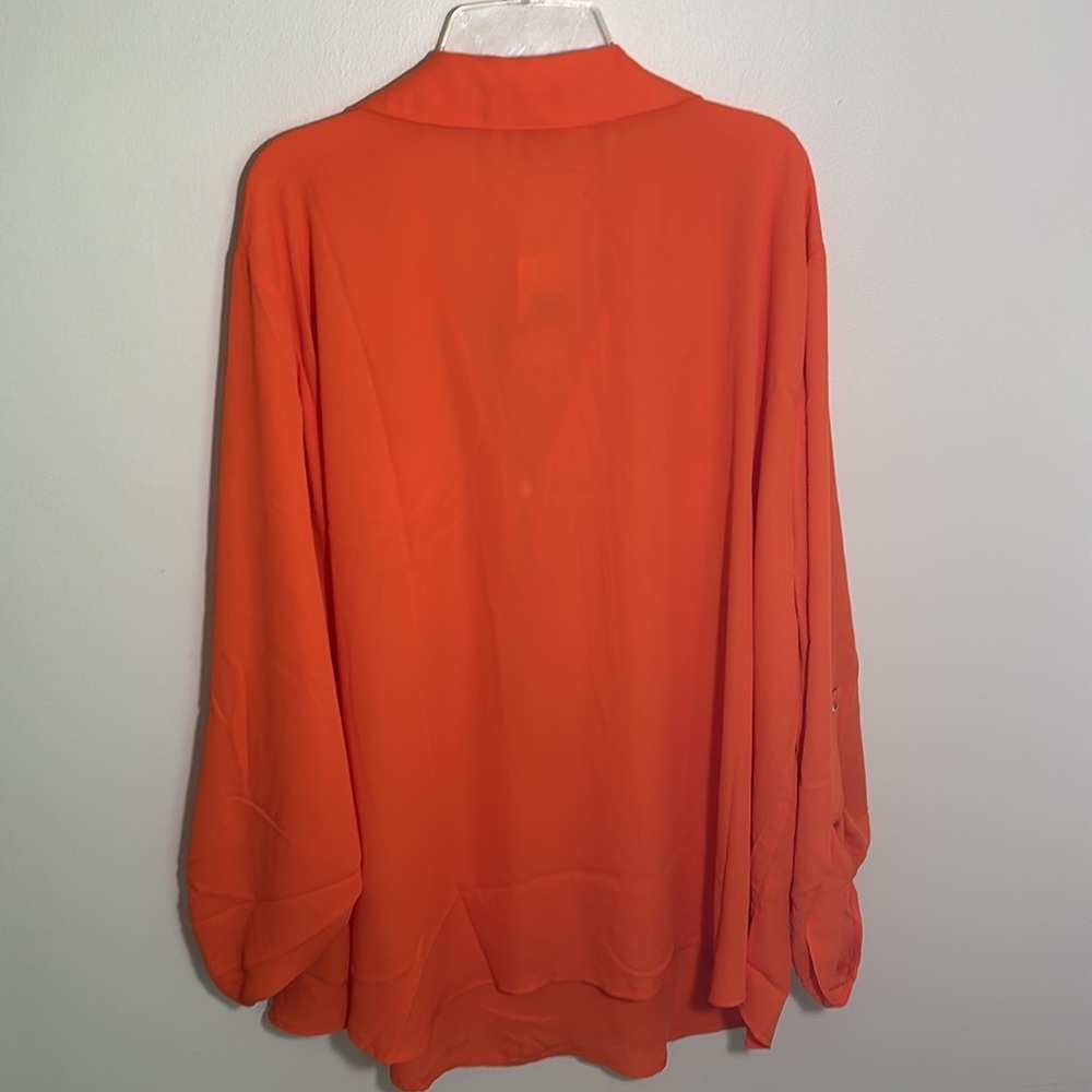 Michael Kors Orange Long Sleeve Collar Blouse - Picture 7 of 7
